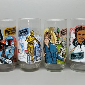Star Wars Empire Strikes Back tumblers drinking glasses Burger King promo 1980