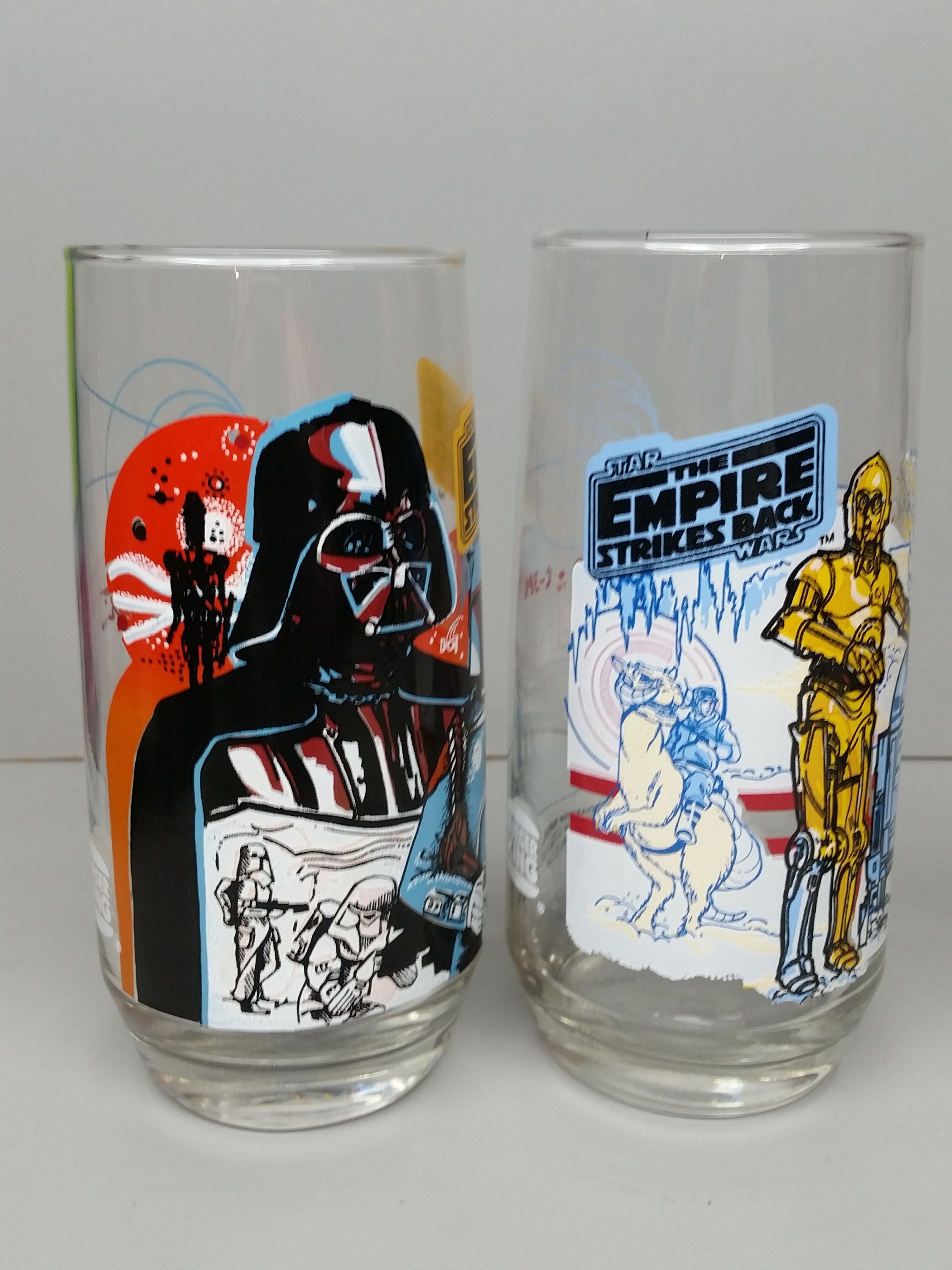Star Wars Empire Strikes Back Tumblers Drinking Glasses Burger King Promo  1980 