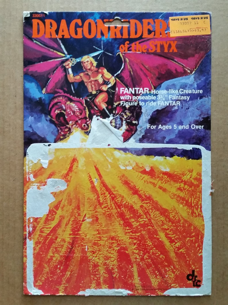 Dragonriders of the Styx Fantar Card Back 1982