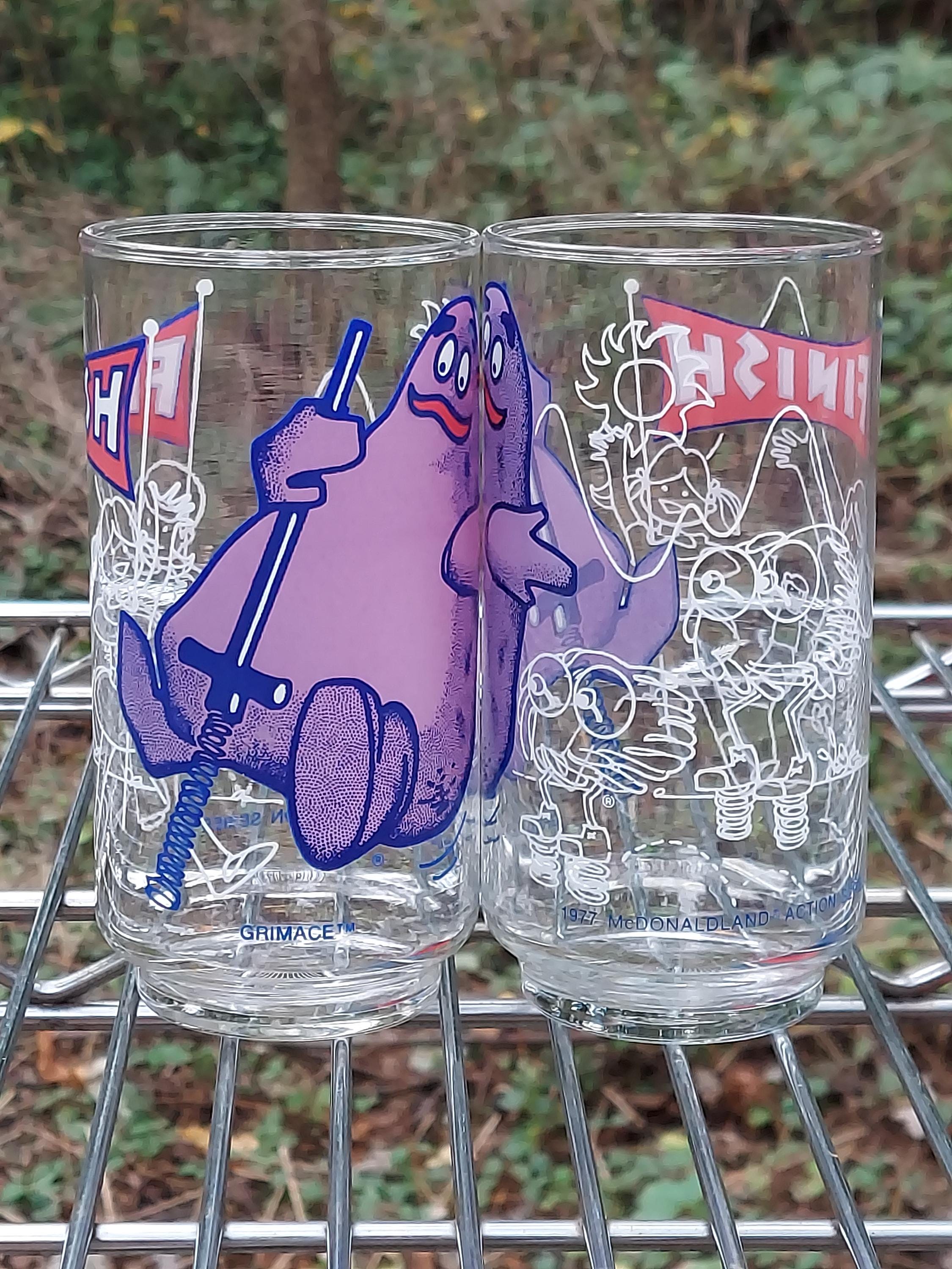 Mcdonalds Mcdonaldland Action Series Glass Drink Tumblers Glasses