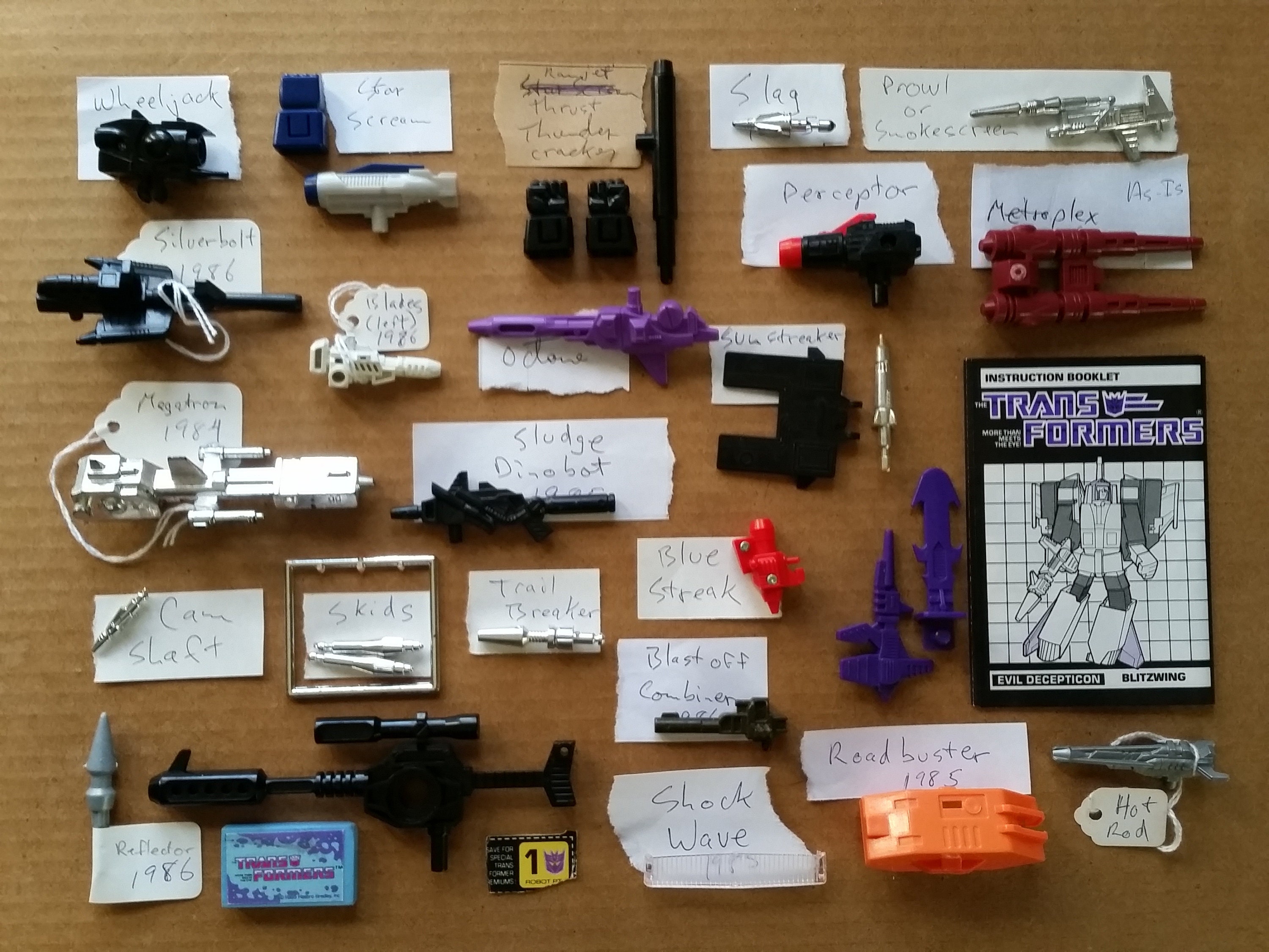 **YOU PICK** 1985 REFLECTOR PARTS ACCESSORY LOT G1 TRANSFORMERS VINTAGE Hasbro 