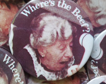 where's the beef? Pin back button badge vintage Wendy's 1980s