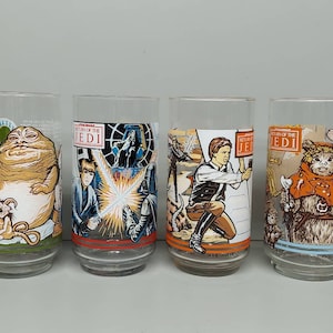 Star Wars Return of the Jedi tumblers drinking glasses Burger King promo 1983