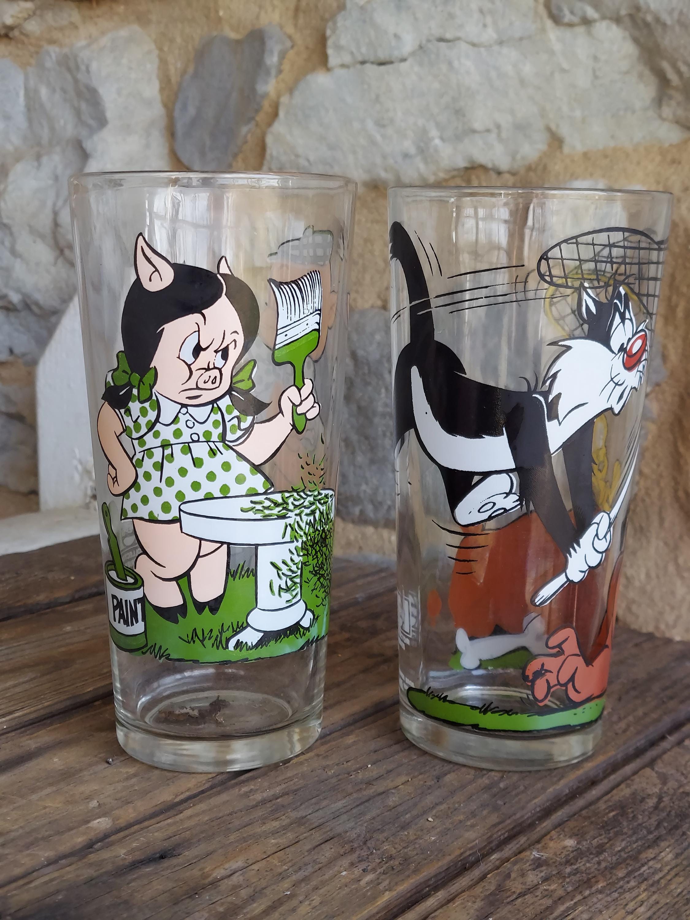 Looney Tunes Character Glasses FLAWS Drink Tumblers Pepsi Promo 1976 - Etsy