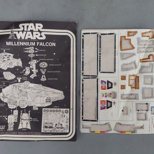 Star Wars Millennium Falcon instructions and decal sticker sheet Kenner 1970s