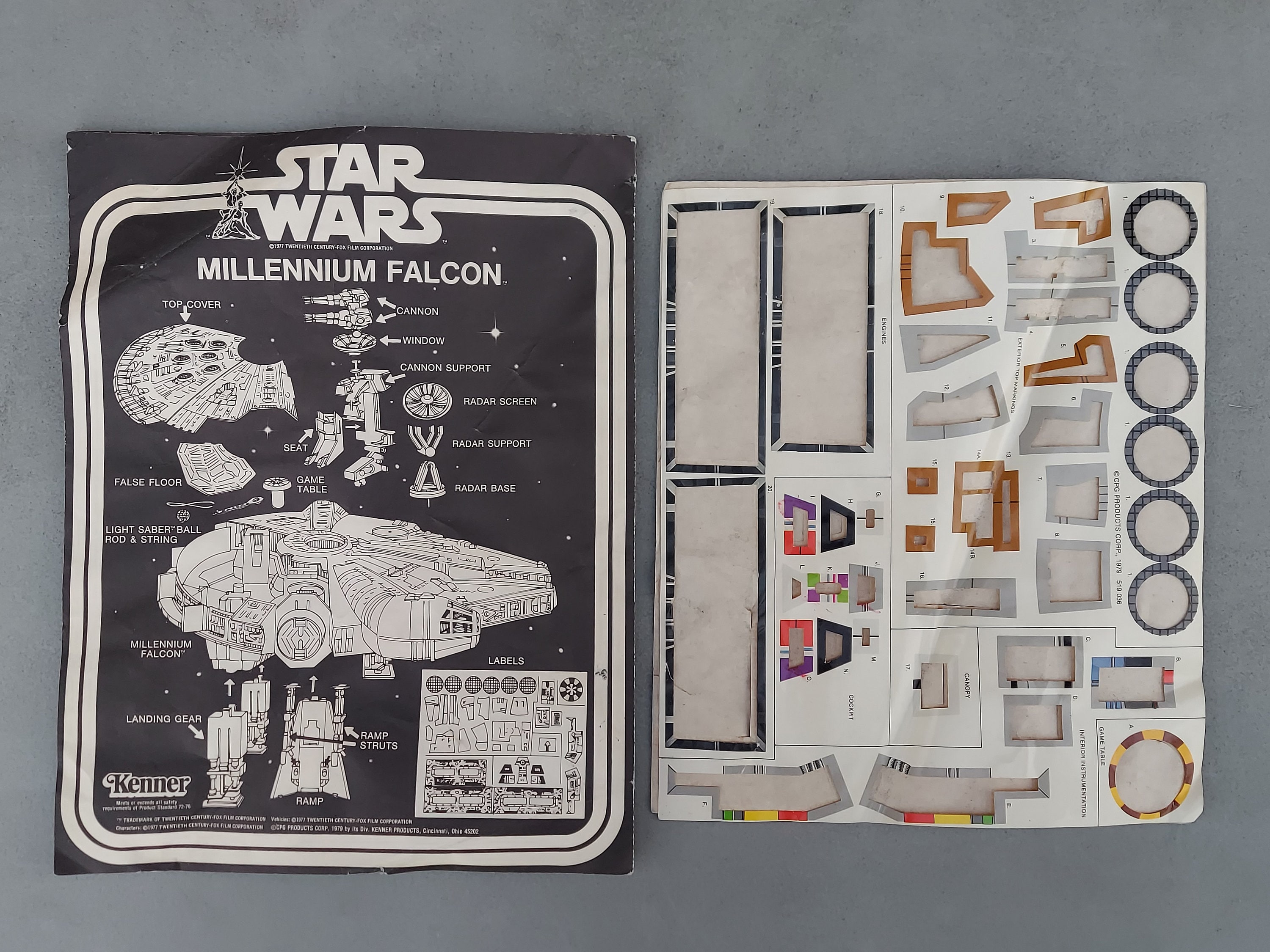 スターウォーズ ミレニアムファルコンの説明書とデカールステッカー