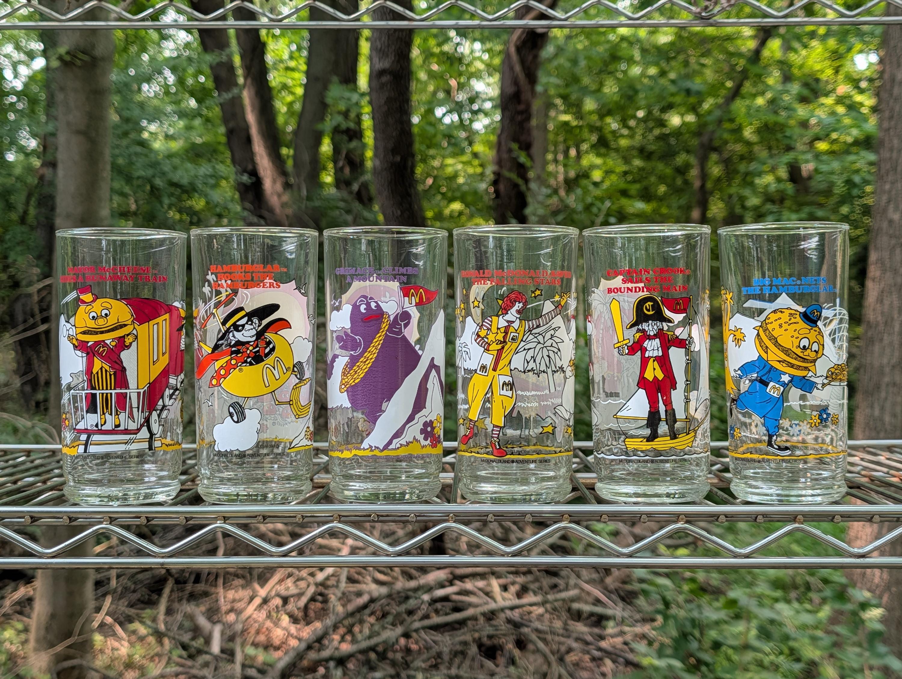 Mcdonalds Mcdonaldland Adventure Glass Drink Tumblers Glasses 1980