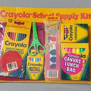 Crayola school supply kit 1992 rare with canvas lunch tote