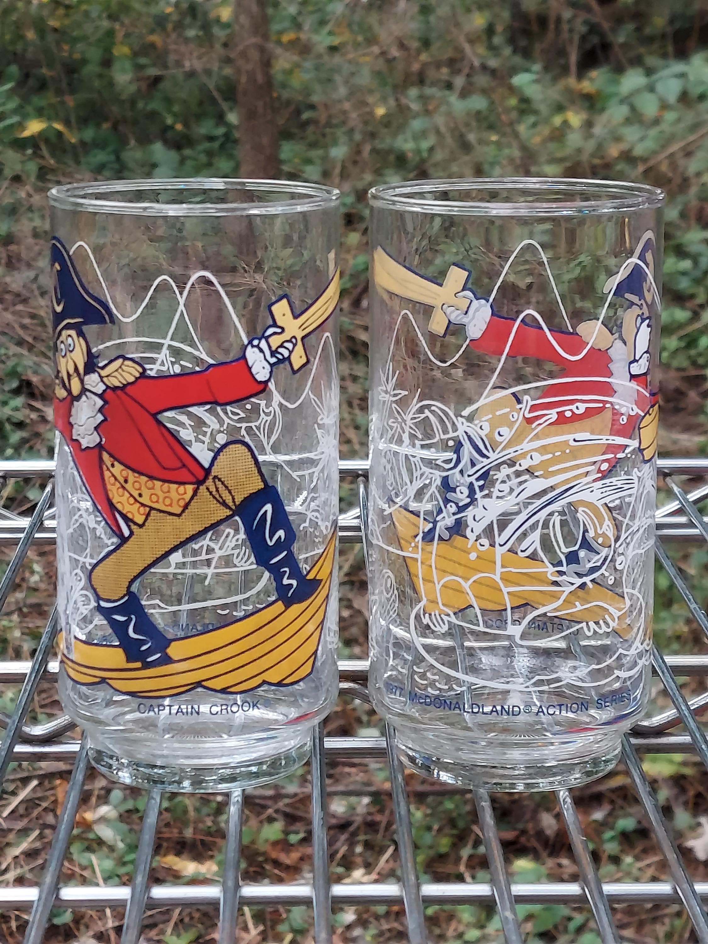 Mcdonalds Mcdonaldland Action Series Glass Drink Tumblers Glasses