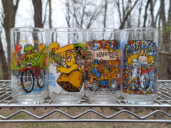 Great Muppet Caper Mcdonalds Collector Series Glass Drink Tumblers