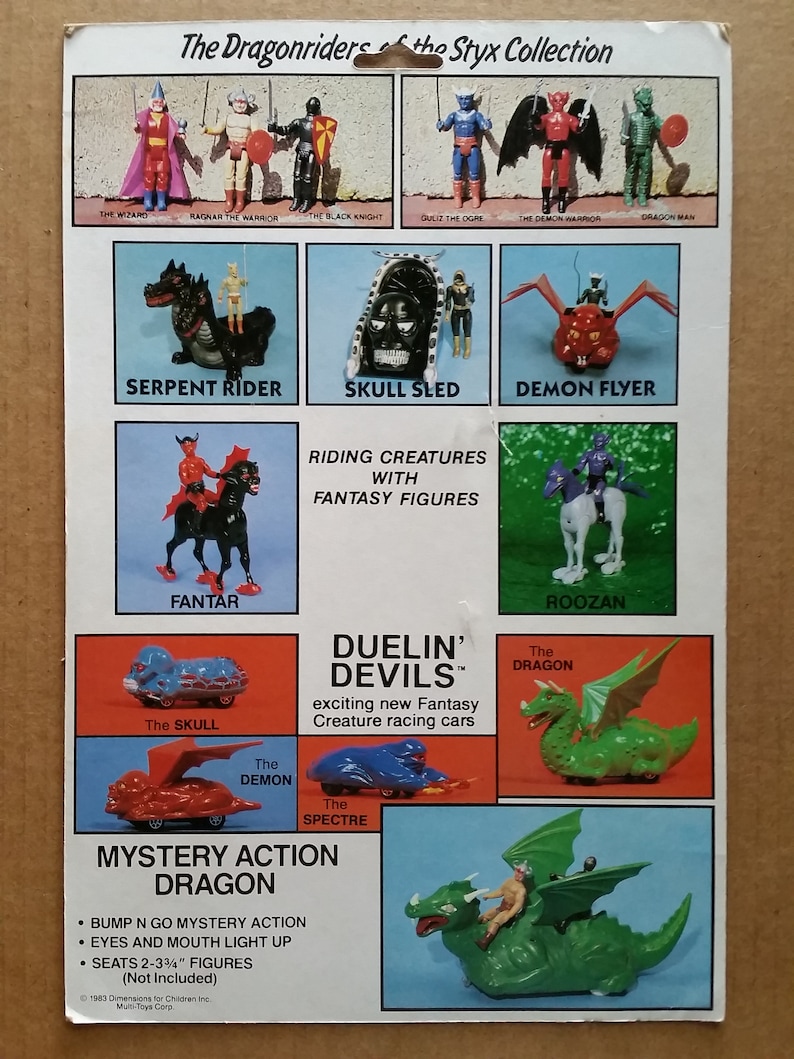 Dragonriders of the Styx Fantar Card Back 1982