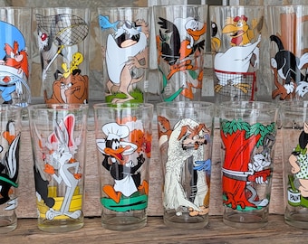 Looney Tunes Warner Bros Character Glasses Drink Tumblers Pepsi