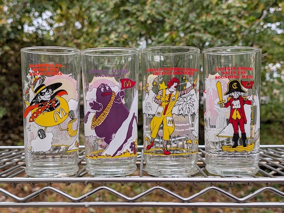 Mcdonalds Mcdonaldland Adventure Glass Drink Tumblers Glasses 1980