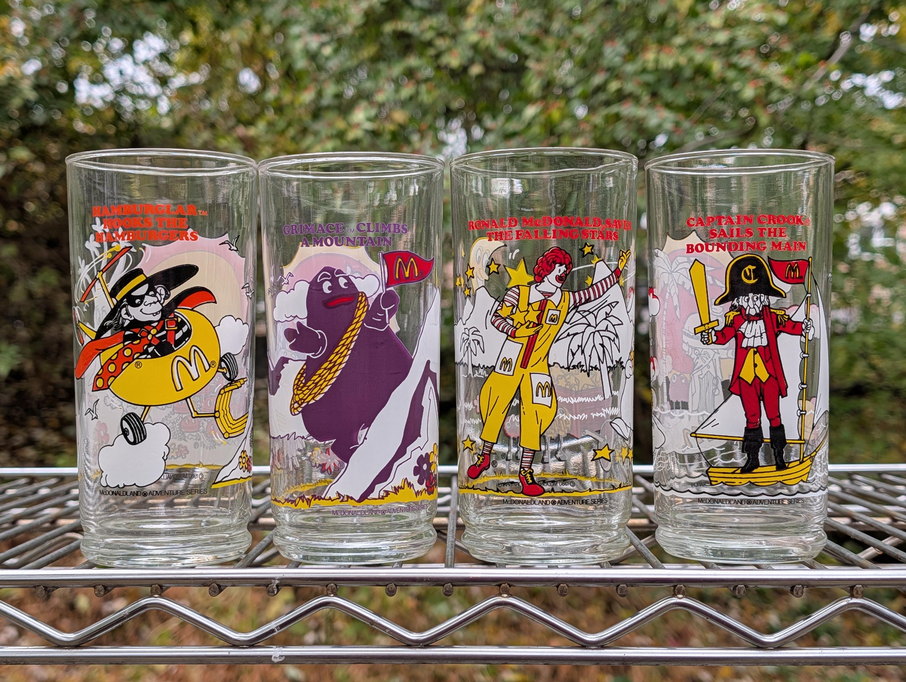 Mcdonalds Mcdonaldland Adventure Glass Drink Tumblers Glasses 1980