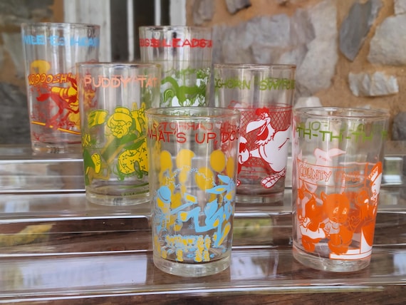 Looney Tunes Warner Bros Character Glasses Drink Tumblers Welch's Jelly Jar  1974 - Etsy New Zealand