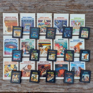 Atari klassiska spelkassetter med instruktioner (pris styck)