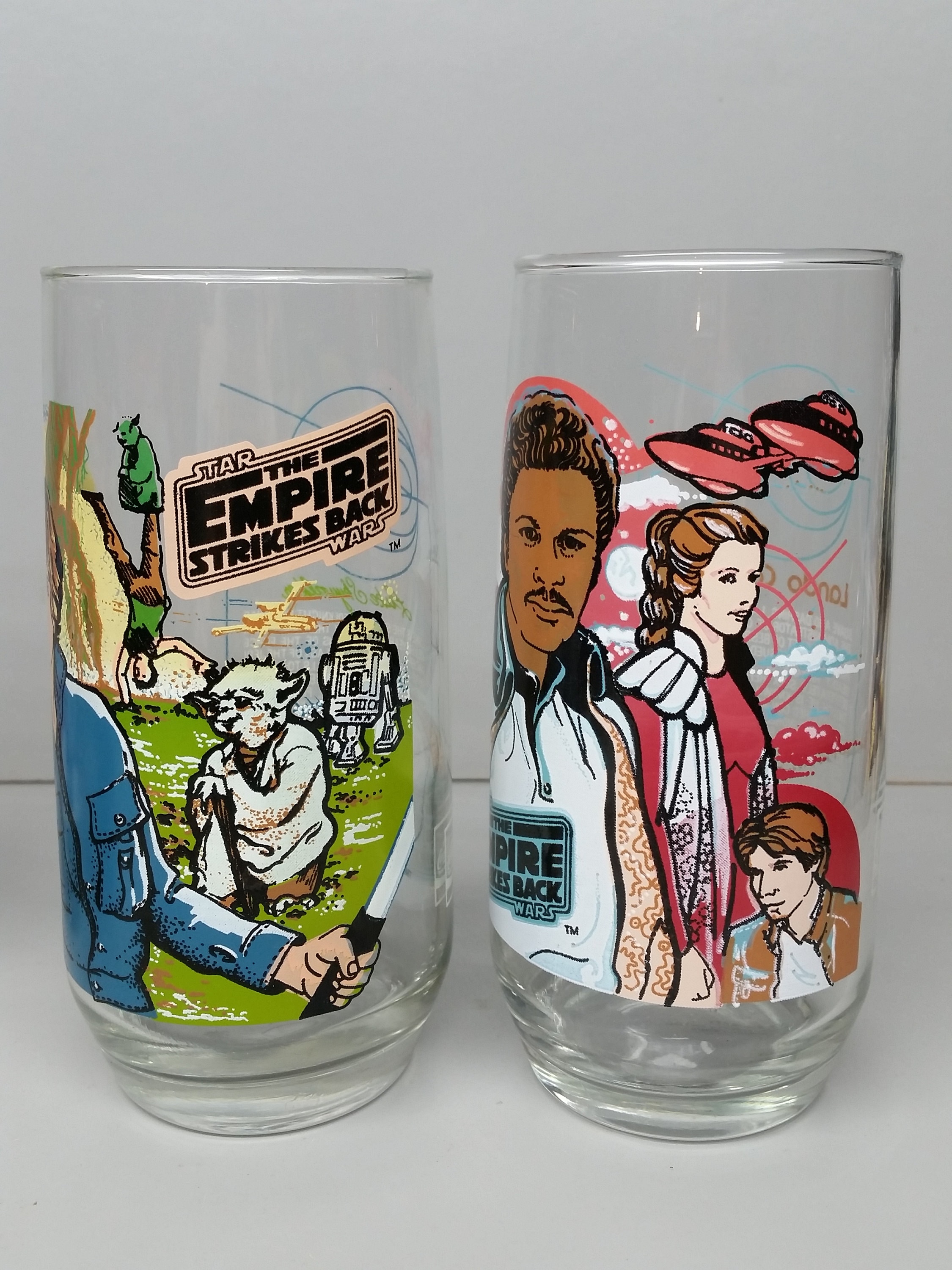 Star Wars Empire Strikes Back Tumblers Drinking Glasses Burger King Promo  1980 