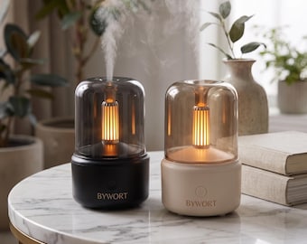 Vintage Flame Aroma Diffuser Lamp | USB Essential Oil Humidifier, Bedroom Decor