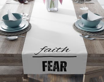 Faith Over Fear Table Runner (Cotton, Poly)