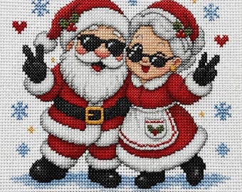 Christmas Santa's better Half Cross Stitch Pattern PDF