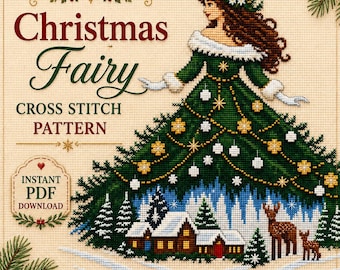 Christmas Tree Goddess Cross Stitch Pattern PDF