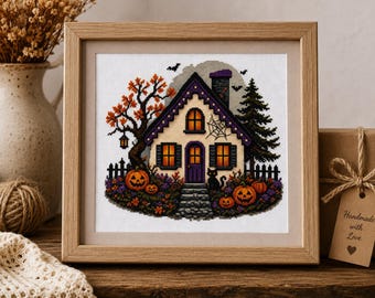 House of Halloween Cross Stitch Pattern PDF