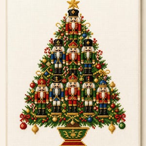 Kreuzstichmuster „Nussknacker-Weihnachtsbaum“ (PDF)