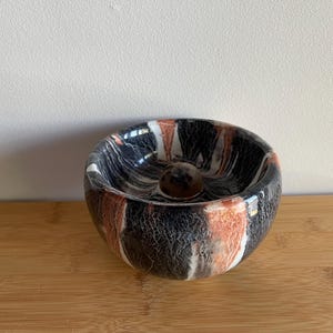 Vintage 1970s SC3 Italy Ceramic Pipe Ashtray by Marcello Cuneo – Mid-Century Modern Space Age Marble Swirl Glaze Tobacco Bowl with Built-in