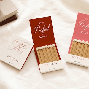 Custom Wedding Matchbooks/Personalized Wedding Matchboxes/Bulk Wedding Favors for Guests/Matches for Reception Favors/Perfect Match Monogram