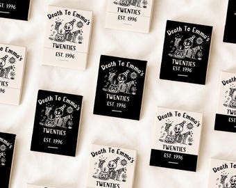 Personalized Birthday Matchbooks, Death to My 20s Matchboxes, 30th, 40th, 50th Birthday Party Favors, Custom Halloween Birthday Party Favors