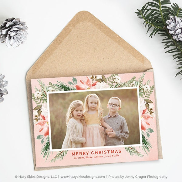 Christmas Card Templates for Photographers, Christmas Photo Cards, Christmas Cards With Photo, Christmas Photo Card Template Photoshop HC323