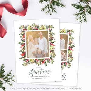 Christmas Card Template, Christmas Photo Card, Christmas Photography Template, Christmas Card Printable, Holiday Photo Cards HC312 image 1