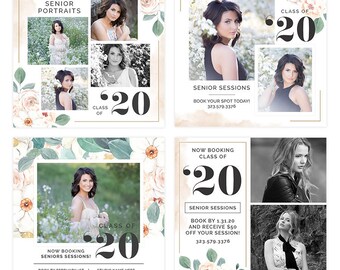 Senior Marketing Templates for Photographers, Senior Ad Template, Senior Photography Marketing Template, Senior Portrait Templates Photoshop