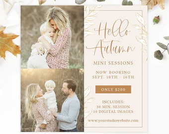 Fall Mini Session Template | Autumn Mini Session Flyer Template | Mini Session Photography Template | Mini Session Template Instagram AD271