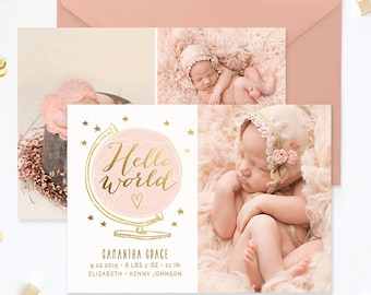 birth announcement template etsy