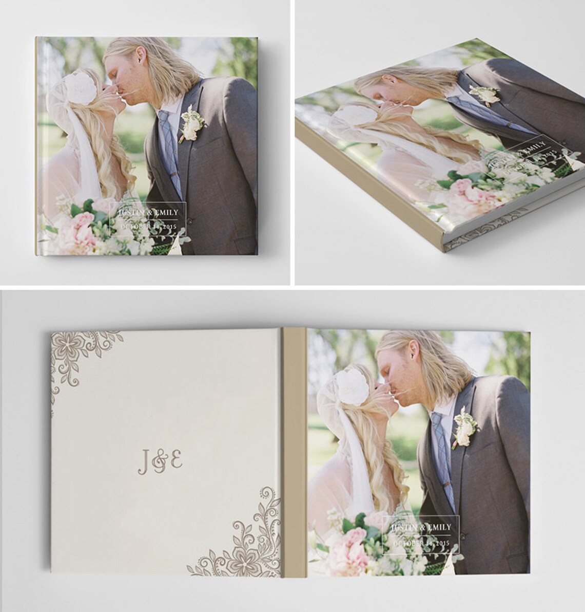 Wedding Photo Book Cover Template for Photographers Etsy