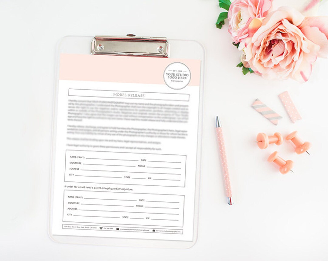 Model Release Template for Photographers Photography Forms Minor ...