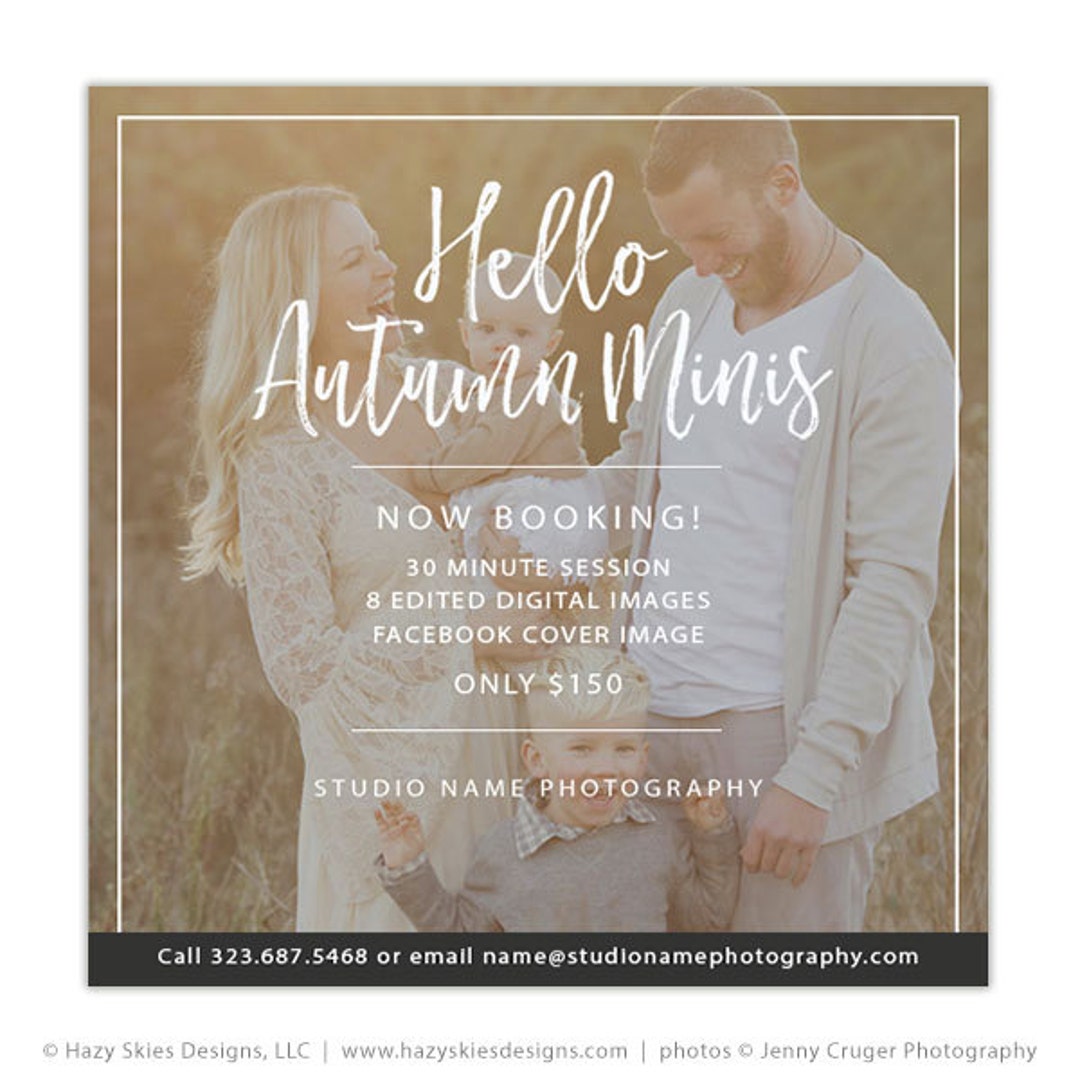 Fall Mini Session Template, Photography Marketing Templates, Marketing ...