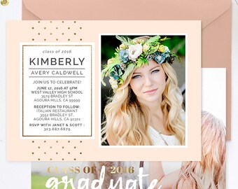 Senior Graduation Announcement Template, Senior Announcement Templates, Senior Templates, Photography Templates, Photoshop Templates - GD141