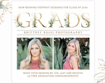 Senior Marketing Templates for Photographers, Senior Ad Template, Senior Photography Marketing, Senior Portrait Templates Marketing Material