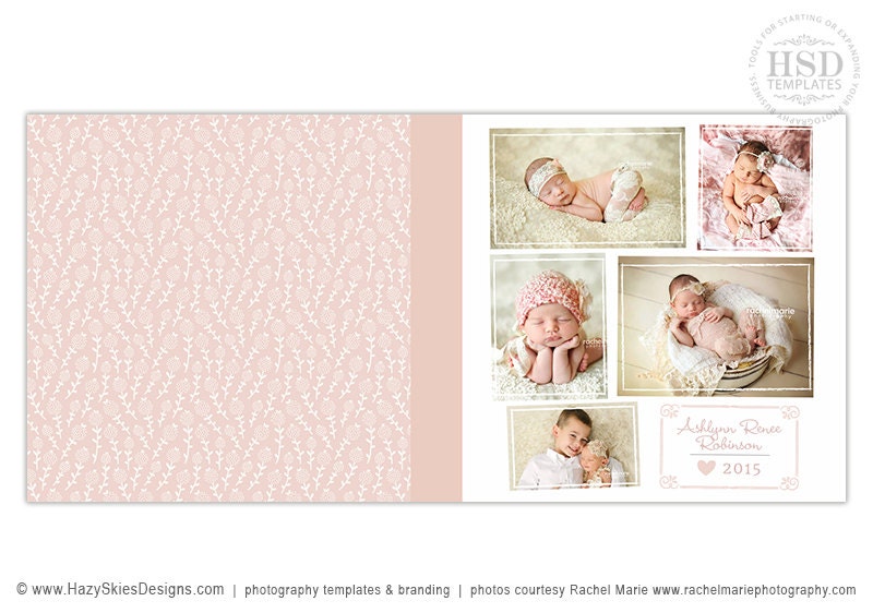 Baby Photo Book Cover Template for Photographers, Baby Album Templates, Baby  Photo Book Cover Template, Newborn Templates BC102 