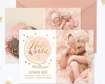 Birth Announcement Template, Birth Announcement Girl, Birth Announcement Template Boy, Photography Templates, Photoshop Template - BA180