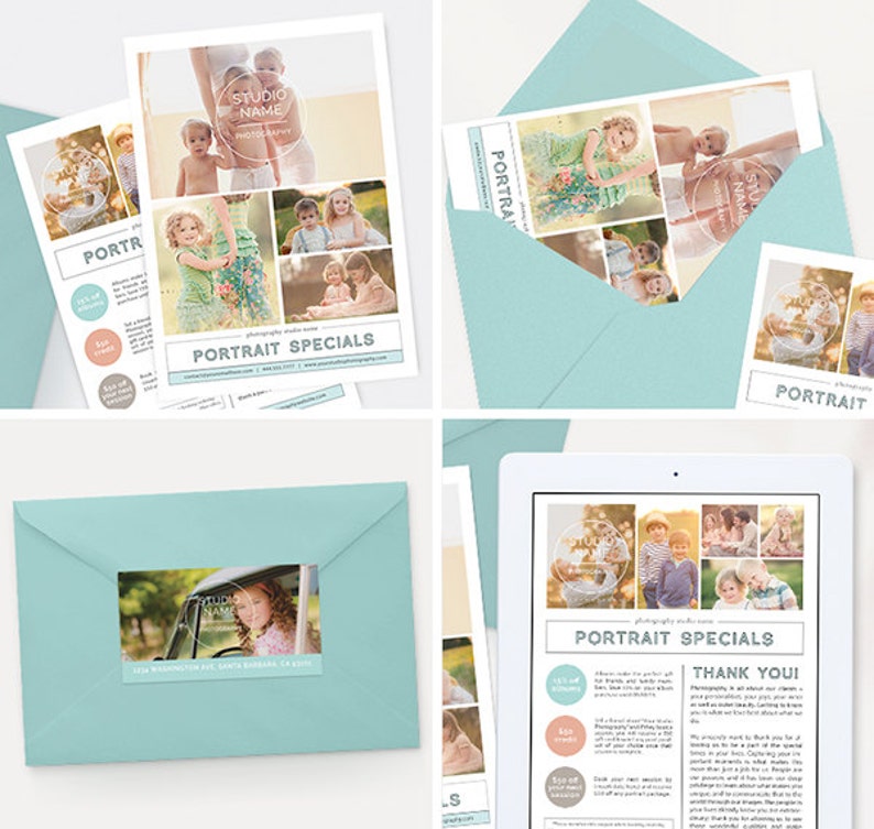 Photography Studio Newsletter Template, Photography Marketing Templates Portrait Specials NWS107 image 2