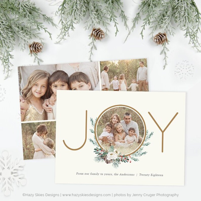 Christmas Photo Card, Christmas Card Template, Christmas Photography Template, Christmas Card Printable, Holiday Photo Cards HC338 