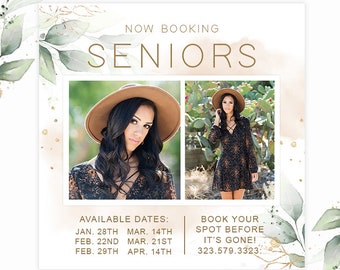 Senior Marketing Templates for Photographers, Senior Ad Template, Senior Photography Marketing Template, Senior Portrait Templates Photoshop