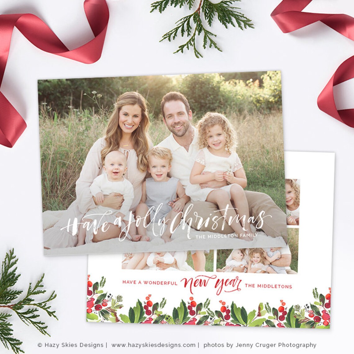Christmas Card Templates Christmas Photo Cards Christmas Etsy