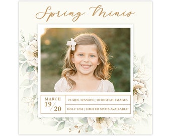 Photography Mini Session Template for Spring, Mini Session Flyer Template Easter, Photography Template Photoshop for Photographers AD301