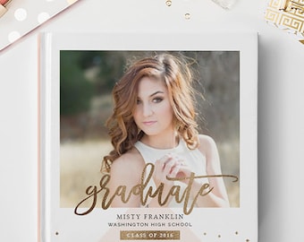 Senior Photo Book Cover Template, Senior Album Template, Senior Template, Senior Book Templates, Senior Album Templates BC129