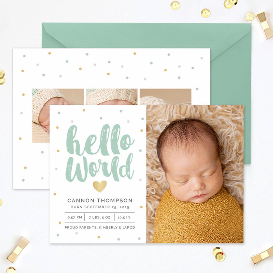 Birth Announcement Template Birth Announcement Template Boy Etsy