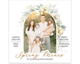 Photography Mini Session Template for Spring, Mini Session Flyer Template Easter, Photography Template Photoshop for Photographers AD298